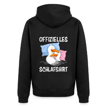 Offizielles Schlafshirt Möwen Vogelliebhaber - Unisex Premium Bio Zip Hoodie - Schwarz - Hinten - Nico (187cm)