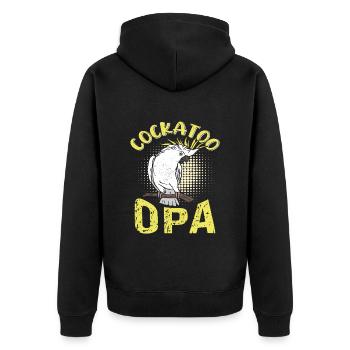 Cockatoo Grandpa Vogelliebhaber Kakadus Männer - Unisex Premium Bio Zip Hoodie - Schwarz - Hinten - Nico (187cm)