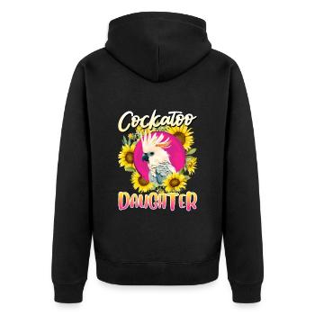Kakadu Daughter Cockatoo Daughter Girl - Unisex Premium Organic Zip Hoodie - black - Back - Nico (187cm)