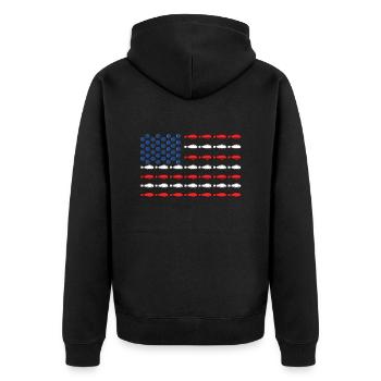 Bowling USA Bowling Player America Flag Shirt - Veste à capuche bio Premium Unisexe - noir - Dos - Nico (187cm)