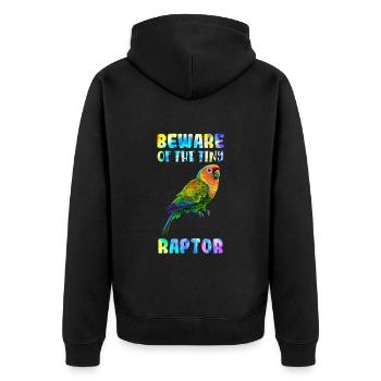 L’inséparable Méfiez-vous du petit rapace Liebesvögel - Veste à capuche bio Premium Unisexe - noir - Dos - Nico (187cm)