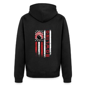 Bowling USA Bowling Player America Flag Shirt - Veste à capuche bio Premium Unisexe - noir - Dos - Nico (187cm)