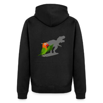 Oiseau d’amour Dinosaure Inséparables Amoureux des oiseaux - Veste à capuche bio Premium Unisexe - noir - Dos - Nico (187cm)
