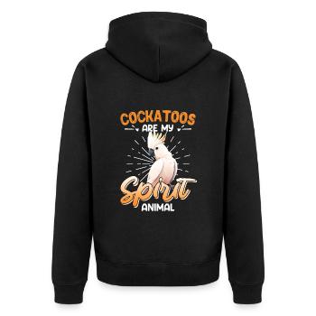 Les cacatoès de Kakadu Vogel sont mon animal spirituel - Veste à capuche bio Premium Unisexe - noir - Dos - Nico (187cm)