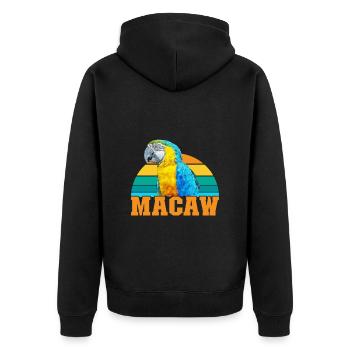 Macaw Bird Parrot Fan Bird Lover Macaw Macaw - Unisex Premium Organic Zip Hoodie - black - Back - Nico (187cm)