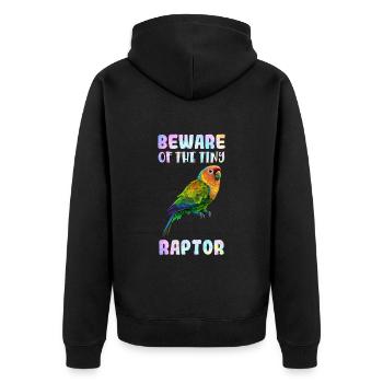L’inséparable Méfiez-vous du petit rapace Liebesvögel - Veste à capuche bio Premium Unisexe - noir - Dos - Nico (187cm)