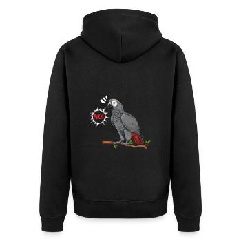Perroquet gris NON! Amateurs d’oiseaux gris d’Afrique - Veste à capuche bio Premium Unisexe - noir - Dos - Nico (187cm)
