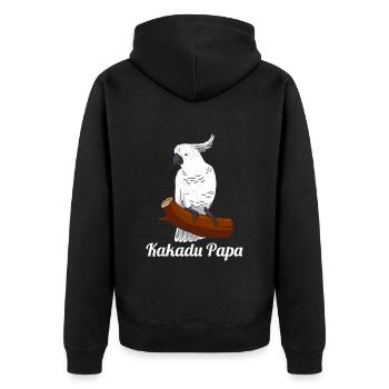 Kakadu Papa Papagei Kakadus Vogelliebhaber - Unisex Premium Bio Zip Hoodie - Schwarz - Hinten - Nico (187cm)