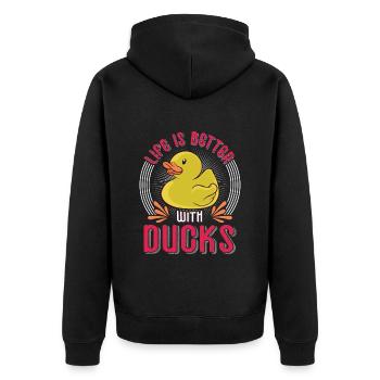 La vie des éleveurs de canards est meilleure avec Ducks Duck Fan - Veste à capuche bio Premium Unisexe - noir - Dos - Nico (187cm)