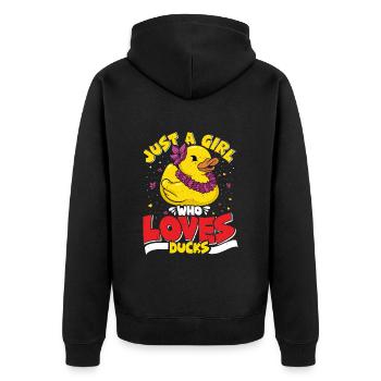 Just a girl who loves ducks duck lovers - Unisex Premium Organic Zip Hoodie - black - Back - Nico (187cm)