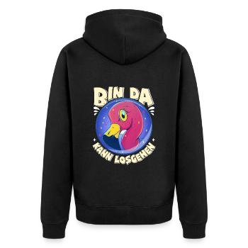 Fête Flamingo Je suis prêt à partir Femmes - Veste à capuche bio Premium Unisexe - noir - Dos - Nico (187cm)
