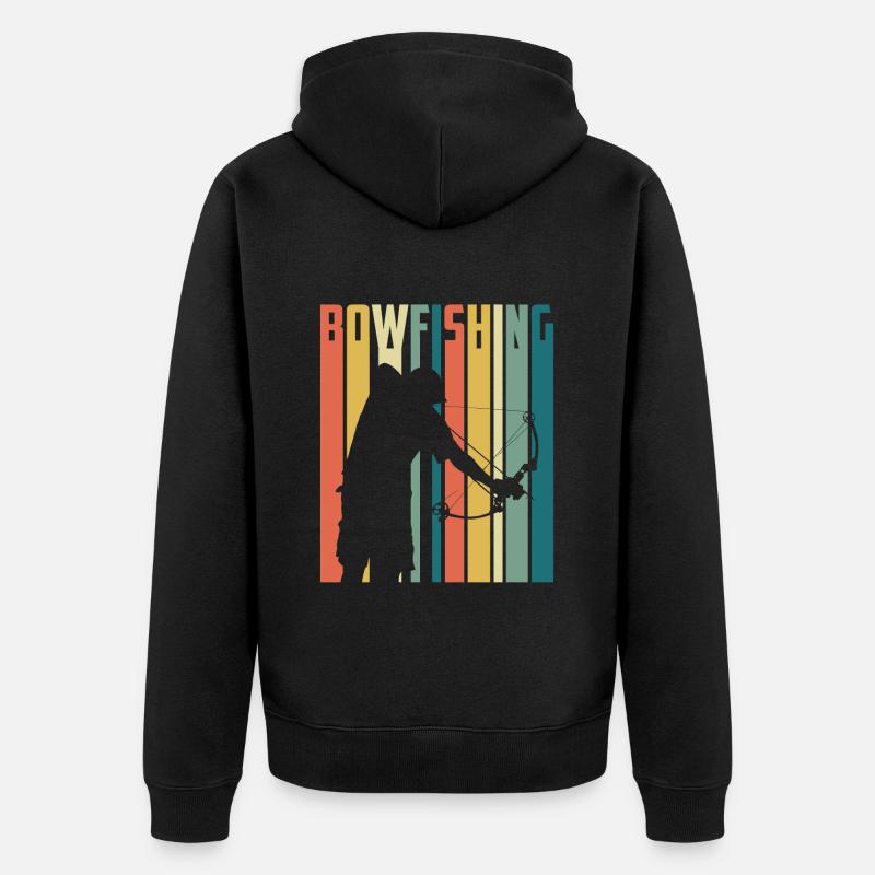 Bogenfischen Bogenjäger Fischjagd Bogen - Unisex Premium Bio Zip Hoodie - Schwarz