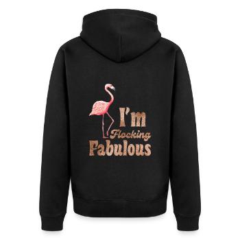 Flamants roses Je suis en train de floquer de fabuleuses femmes flamants roses - Veste à capuche bio Premium Unisexe - noir - Dos - Nico (187cm)