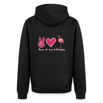 Peace Love Flamingo Flamingo Women Peace Love - Veste à capuche bio Premium Unisexe - noir - Dos - Nico (187cm)