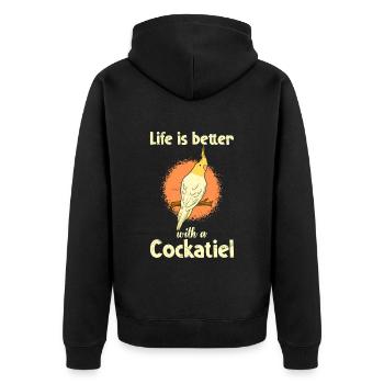 La vie est meilleure avec un Cockatiel Vogelfreund - Veste à capuche bio Premium Unisexe - noir - Dos - Nico (187cm)