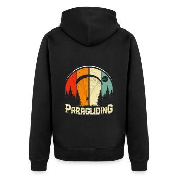 Parapente, vol sportif, parapente en montagne - Veste à capuche bio Premium Unisexe - noir - Dos - Nico (187cm)