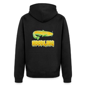 Catfish Fishing Waller Fish Noodler Flathead - Unisex Premium Organic Zip Hoodie - black - Back - Nico (187cm)