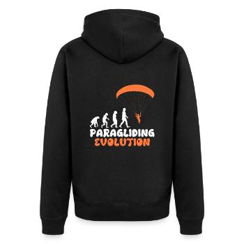 Paragliding Evolution Paraglider Girls - Unisex Premium Organic Zip Hoodie - black - Back - Nico (187cm)