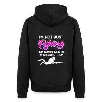 Speerfischen ne se contente pas de pêcher les compliments - Veste à capuche bio Premium Unisexe - noir - Dos - Nico (187cm)