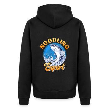 Noodling Expert Catfish Fishing Catfish Angler - Unisex Premium Organic Zip Hoodie - black - Back - Nico (187cm)