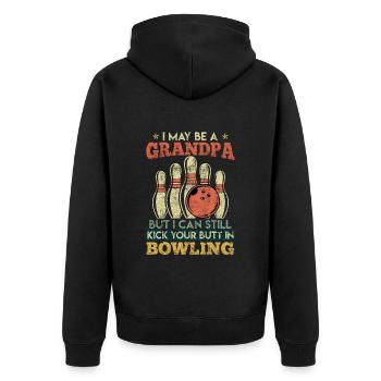 Bowling Men Peut-être une chemise drôle de grand-père - Veste à capuche bio Premium Unisexe - noir - Dos - Nico (187cm)