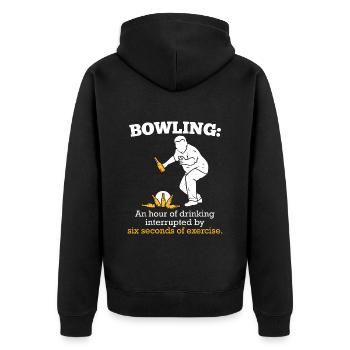 Bowling Hour of Drinking 6 Seconds Exercise - Unisex Premium Organic Zip Hoodie - black - Back - Nico (187cm)