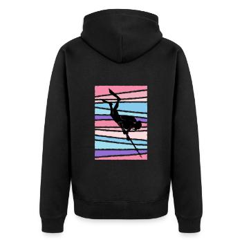 Spearfisher, Fish Hunting, Harpoons, Dive, Fisherman - Unisex Premium Organic Zip Hoodie - black - Back - Nico (187cm)