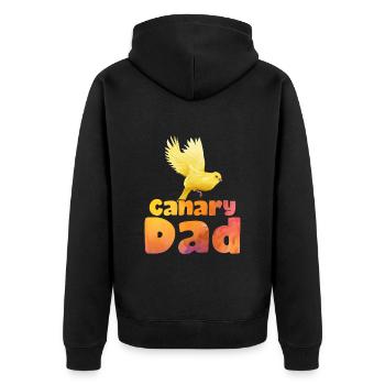 Daddy Canaries Bird lovers Dads - Unisex Premium Organic Zip Hoodie - black - Back - Nico (187cm)