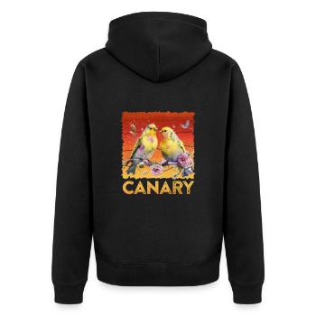 Canaries Canary Bird Bird Lovers - Veste à capuche bio Premium Unisexe - noir - Dos - Nico (187cm)