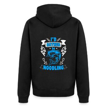 Catfish Angler I ́d rather be Noodling Flathead Fish - Unisex Premium Organic Zip Hoodie - black - Back - Nico (187cm)
