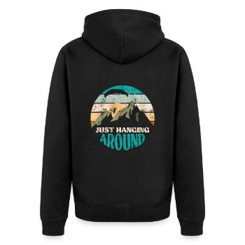 Paraglider Just Hanging Around Paraglide - Unisex Premium Organic Zip Hoodie - black - Back - Nico (187cm)