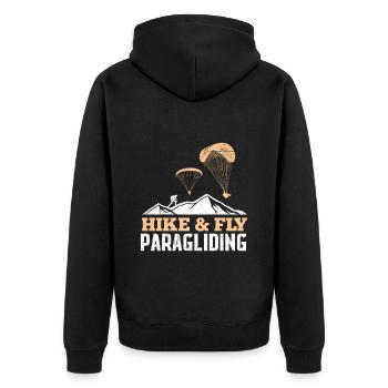 Randonnée et vol en parapente Alpinisme - Veste à capuche bio Premium Unisexe - noir - Dos - Nico (187cm)