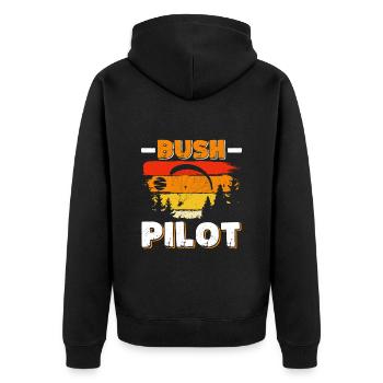 Paraglider Bush Pilot Gleitschirmflieger - Unisex Premium Organic Zip Hoodie - black - Back - Nico (187cm)