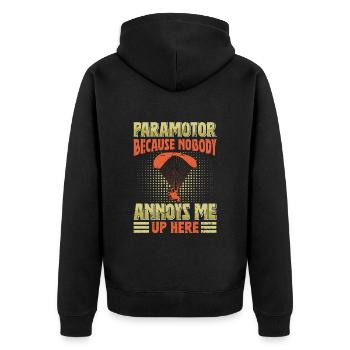 Paramoteur Personne ne m’ennuie ici Parapente - Veste à capuche bio Premium Unisexe - noir - Dos - Nico (187cm)
