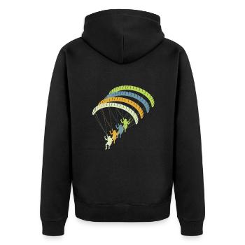Chemise de pilote de parapente de parapente - Veste à capuche bio Premium Unisexe - noir - Dos - Nico (187cm)