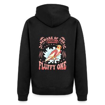 Oiseau perruche Méfiez-vous du moelleux Cockatiel - Veste à capuche bio Premium Unisexe - noir - Dos - Nico (187cm)