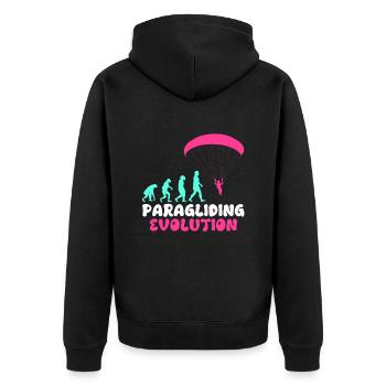 Paragliding Evolution Paraglider Girls - Unisex Premium Organic Zip Hoodie - black - Back - Nico (187cm)