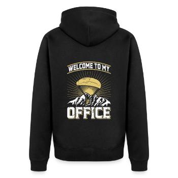 Paraglider Welcome to my Office Gleitschirm - Unisex Premium Organic Zip Hoodie - black - Back - Nico (187cm)