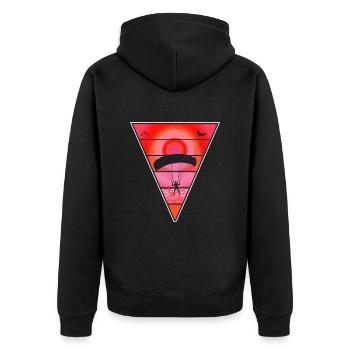 Gleitschirmfliegen Gleitschirm Pilot Shirt - Unisex Premium Bio Zip Hoodie - Schwarz - Hinten - Nico (187cm)