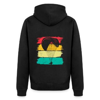 Paragliding Paraglider Shirt Paraglider - Unisex Premium Organic Zip Hoodie - black - Back - Nico (187cm)