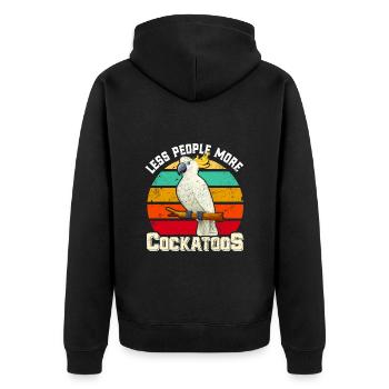 Cacatoès Moins de gens plus Cacatoès Cacatoès Oiseau - Veste à capuche bio Premium Unisexe - noir - Dos - Nico (187cm)