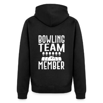 Membre de l’équipe de bowling Joueur de quilles Bowling - Veste à capuche bio Premium Unisexe - noir - Dos - Nico (187cm)