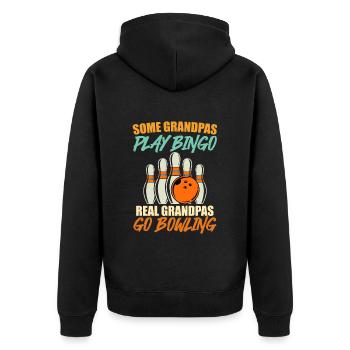 Bowlen Certains grands-pères jouent au bingo Real go Bowling - Veste à capuche bio Premium Unisexe - noir - Dos - Nico (187cm)
