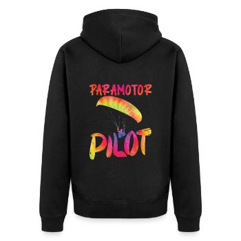 Chemise Parapente Pilote Parapente - Veste à capuche bio Premium Unisexe - noir - Dos - Nico (187cm)