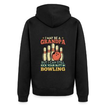 Bowling Men Peut-être une chemise drôle de grand-père - Veste à capuche bio Premium Unisexe - noir - Dos - Nico (187cm)