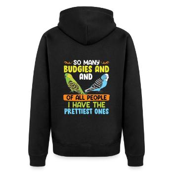 Perruche Tant de perruches Avoir le plus beau - Veste à capuche bio Premium Unisexe - noir - Dos - Nico (187cm)