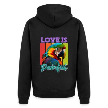 L’amour fait mal à l’ara Détenteur de perroquet Possession d’oiseau - Veste à capuche bio Premium Unisexe - noir - Dos - Nico (187cm)