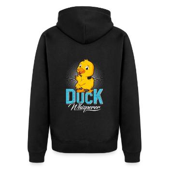 Duck Whisperer Duck Keeper Duck Breeder - Unisex Premium Organic Zip Hoodie - black - Back - Nico (187cm)