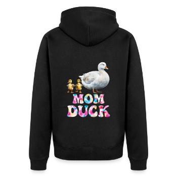 Mama Duck Duck Lover Duck Fan Women - Unisex Premium Organic Zip Hoodie - black - Back - Nico (187cm)