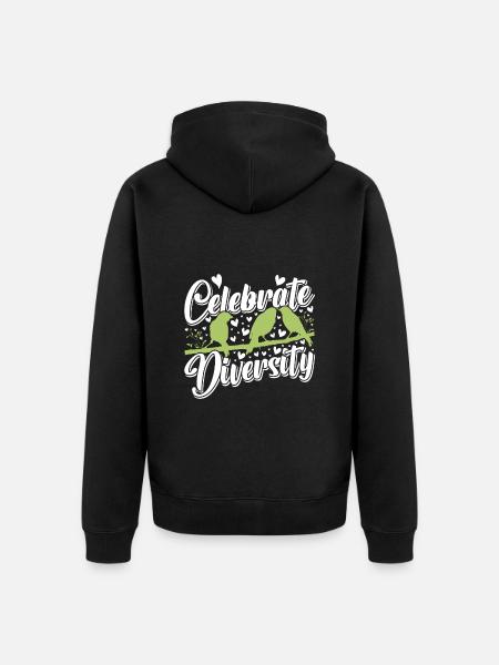 Canaries Celebrate Diversity Canary - Unisex Premium Organic Zip Hoodie - black
